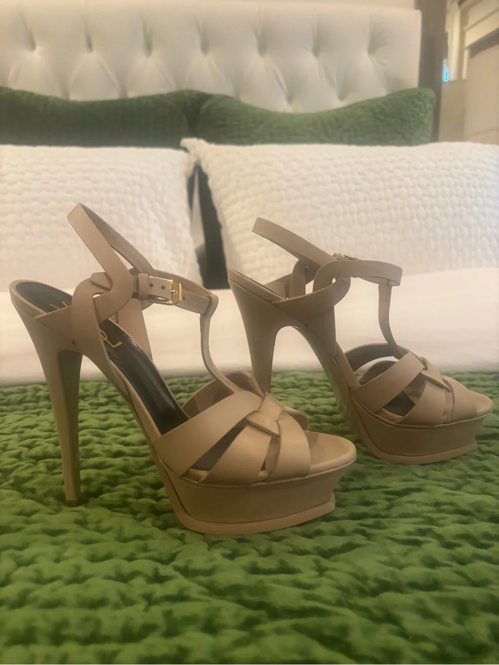 Saint Laurent Tribute 105 Nude Heel SZ 38.5